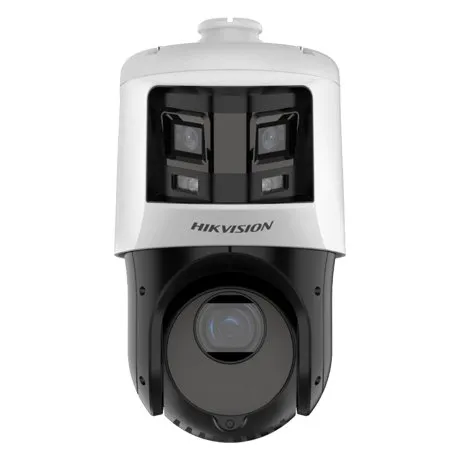 Camera IP ColorVu panoramica TandemVu Hikvision DS-2SE4C225MWG-E26F0, 2 si 6MP, lentila 2.8mm si 4.8~120mm, 25x, DarkFighter IR 100m, PoE+, IP66