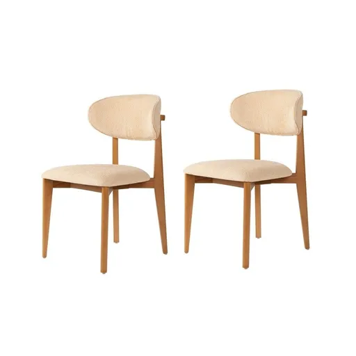 Set de scaune de sufragerie Lionte Beige and DarkOak, 2 buc., bej