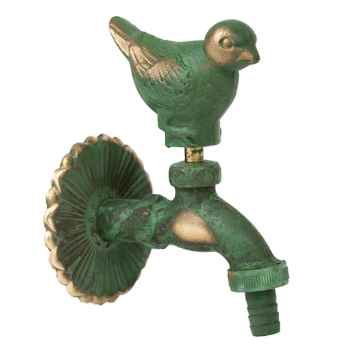 Robinet decorativ 1/2", dublu serviciu din alama si finisaj Porumbel, culoare verde antic