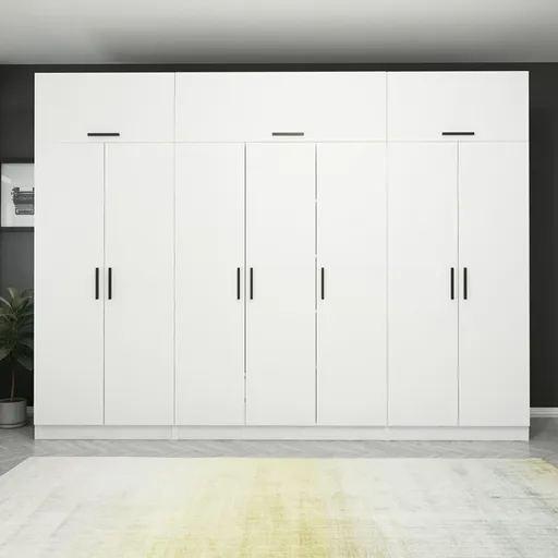 Dulap pentru haine, Hanah Home, Kale, 315x235x52 cm, Alb