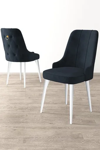 Set scaune 6 piese, Hanah Home, Newa, Antracit/Alb