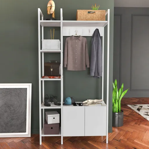 Cuier de perete, Hanah Home, Doga, 90x35x175 cm, Alb