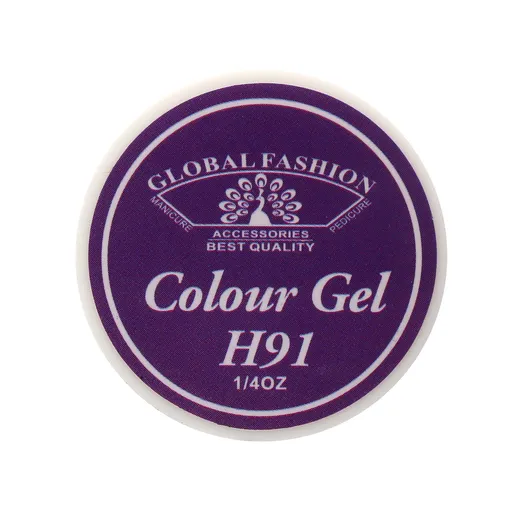 Gel Color Unghii, Vopsea de Arta Global Fashion, Seria Noble Purple H91, 5g