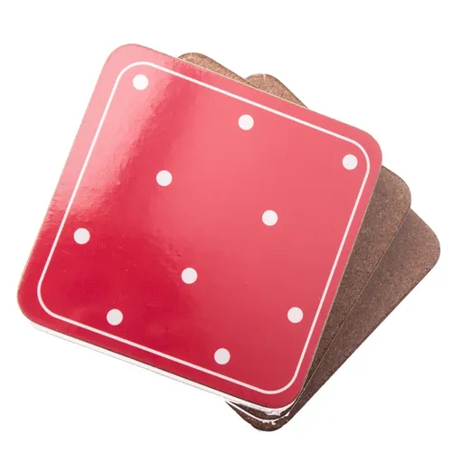 Suport pahar Buline roșu, 10 x 10 cm, set 6 buc., roșu