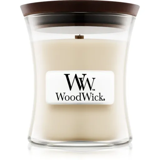 Woodwick Linen lumânare parfumată cu fitil din lemn 85 g