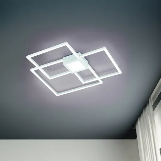 Plafoniera Hydra, TRIO, 65.5x65.5x6.5 cm, 38W, 1x SMD, metal, alb mat