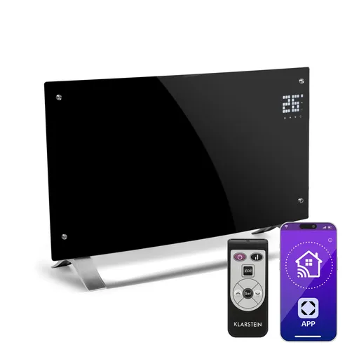 Klarstein Bornholm Curved Smart, încălzitor cu convecție, 2000 W, control prin aplicație, negru