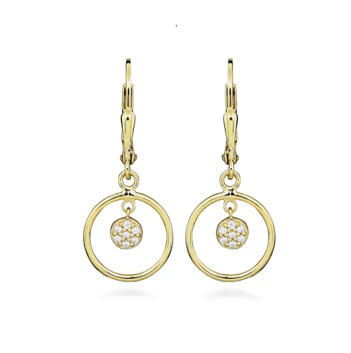 Silver Cat Cercei fashion delicați, plați cu aur și zirconii SC582