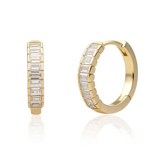 Sparkling Jewels Cercei rotunzi placați cu aur cu zirconi cubici EAG23