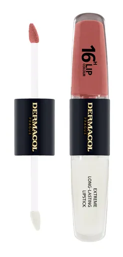 Dermacol Culoare pentru buze în două faze de lungă durată si luciu 16H Lip Colour (Extreme Long-Lasting Lipstick) 4 + 4 ml 23