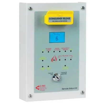 Unitate de stare tip remote C-TEC EP210S montare ingropata, cu LCD pentru afisarea starii