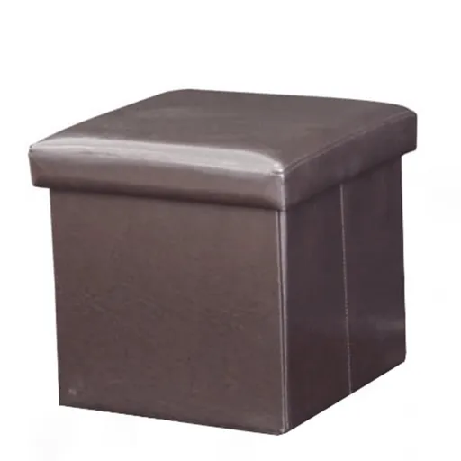 Taburet cu spațiu de depozitare Tela new, maroînchis, 40 x 40 x 37 cm, maro închis