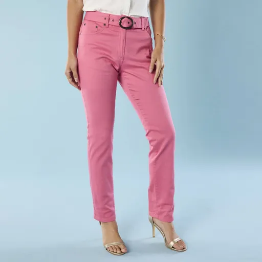 Pantaloni drepți cu curea, dacă măsurați între 150 și 155 cm, lungimea interioară a piciorului 69 cm