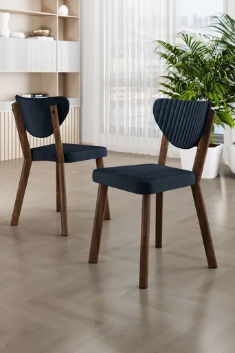 Set scaune 4 piese, Hanah Home, Arfe, Antracit/Maro