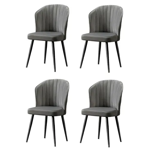 Set de scaune de sufragerie Rubi Grey and Black, 4buc., gri