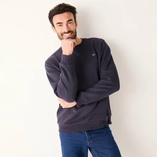 Hanorac călduros cu guler rotund și broderie pe față