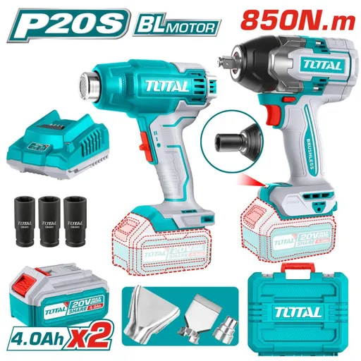 Kit Masina de insurubat, Feon Industrial, 20V, include 2 acumulatori, 1 incarcator, TOTAL Industrial