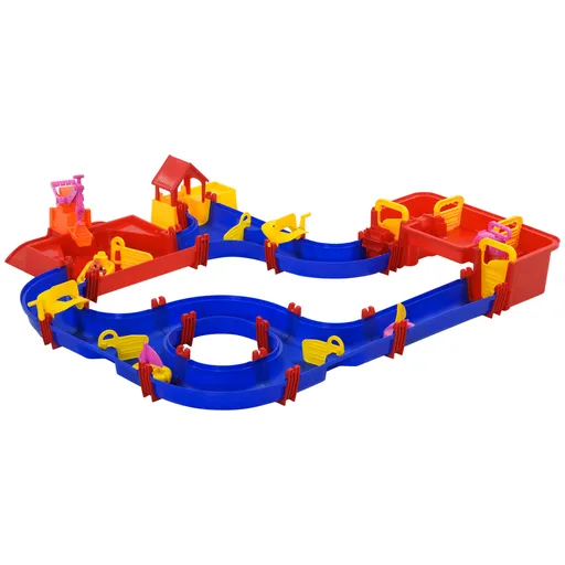 Playset pentru apa 78 Piese HOMCOM pentru Copii 3-6 Ani, 123x90x7cm, Albastru si Rosu | Aosom RO