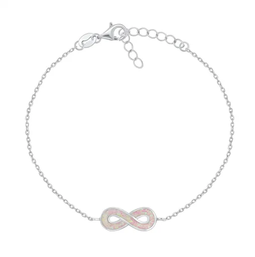 Brilio Silver Brățară de argint cu opal roz Infinit BRC208WP