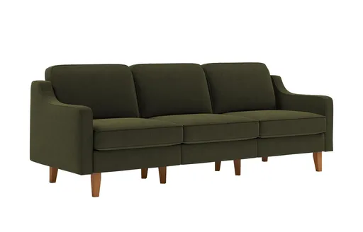 Canapea 3 locuri, Atelier del Sofa, 918CMF1172, Otel, Verde ulei / Nuc