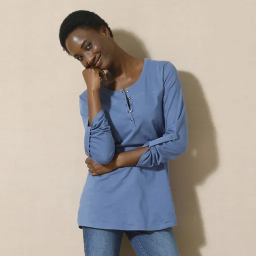 Tunică uni cu nasturi