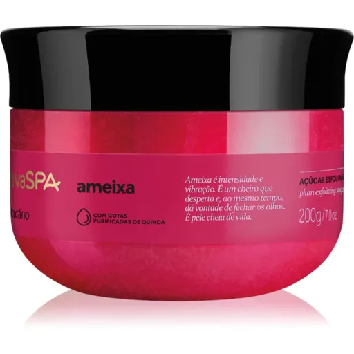 oBoticário Nativa SPA Plum Flower exfoliant de corp cu zahăr 200 g