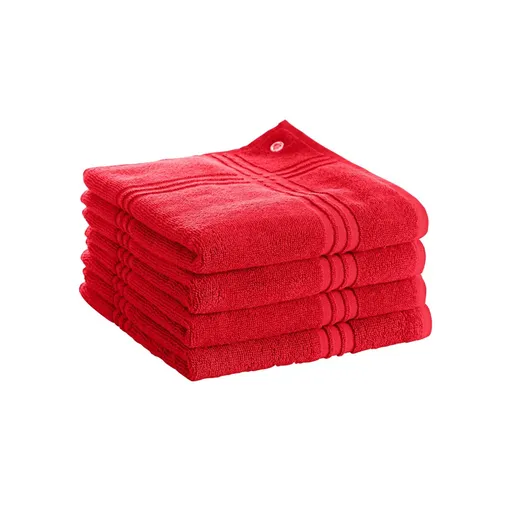 Set de 4 prosoape de mână pătrate din terry, cu eyelet