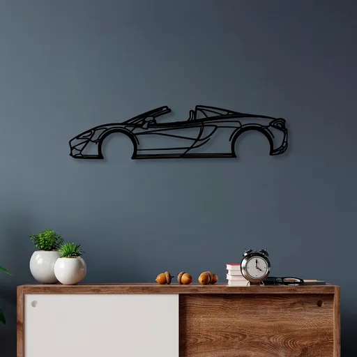 Decoratiune de perete, McLaren 570S Silhouette, 70 x 17 cm, Negru