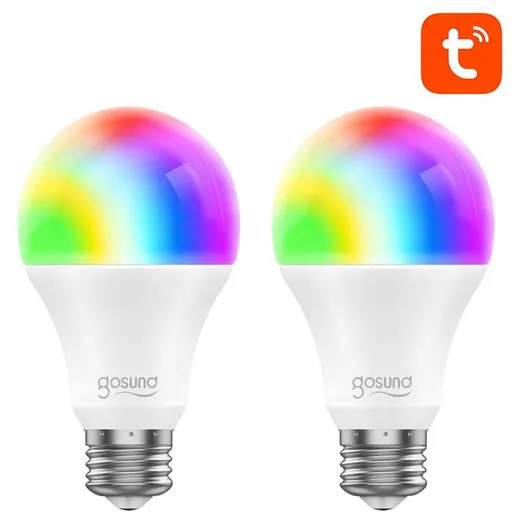 Bec inteligent WiFi RGB LED Gosund WB4-2 E27 Tuya (2 bucati), 8W, 800lm 6972391289040