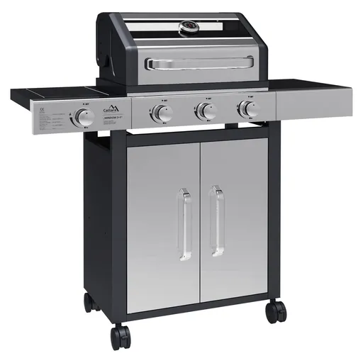 Grătar mobil cu gaz Cattara Windoe, 117,5 x 49x 116 cm