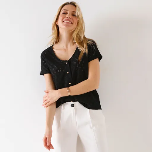 Tunică cu imprimeu rozete, albastru marin