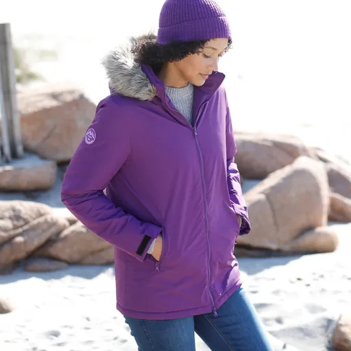 Parka impermeabilă cu fermoar și glugă detașabilă