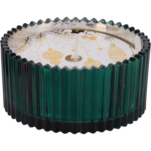 Lumânare de Crăciun în pahar verde, 150 g, 10 x 5cm, verde