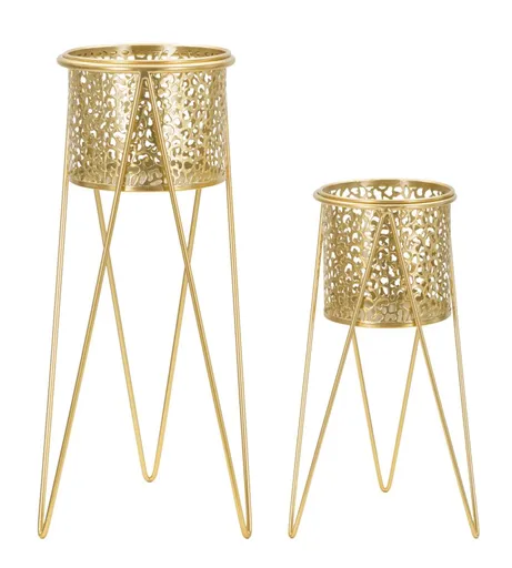 Mauro Ferretti Suport Vaza Glod Set 2 Bucati cm 21X20X46-18X18X32 | Aosom Romania