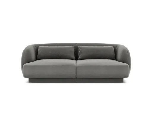 Canapea 2 locuri, Tulum, Cosmopolitan Design, 180x90x70 cm, catifea, gri deschis