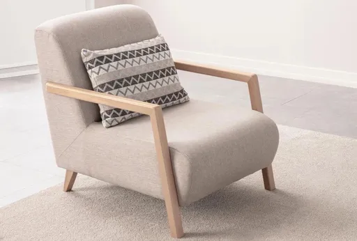 Fotoliu, Atelier del Sofa, 752EST1715, Lemn de carpen;PAL, Crem