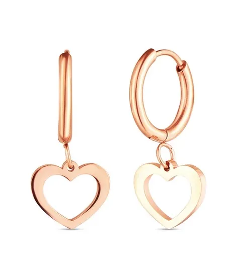 Vuch Cercei rotunzi în formă de inimă din oțel placat cu aur Glimmer Rose Gold