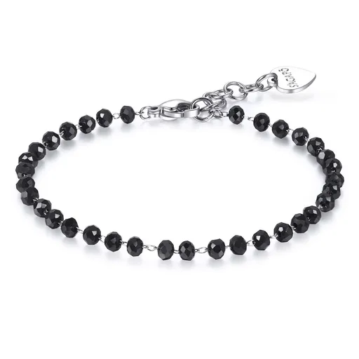 S'Agapõ Brățară cu mărgele negre Happy SHAC49