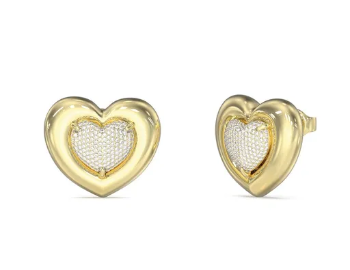 Guess Cercei inimioare placați cu aur cu cristale L.O.V.E. JUBE05459JWYGT/U
