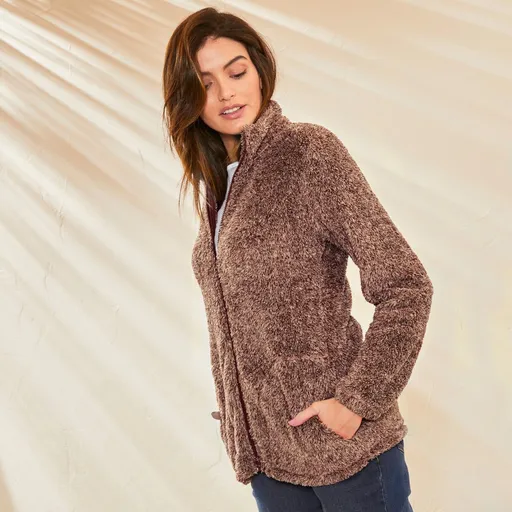 Hanorac din pluș cu fermoar