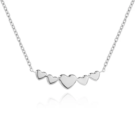 Troli Colier Romantic din oțel cu inimioare VEDN0330S