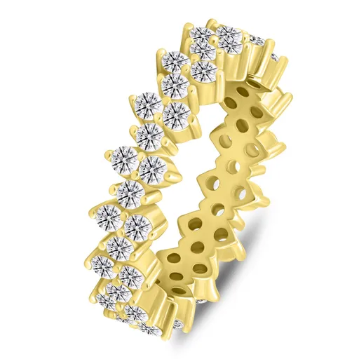 Brilio Silver Inel placat cu aur cu zirconi strălucitori RI137Y 56 mm