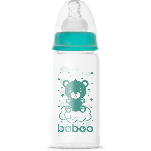 Baboo Anti-colic Glass Feeding Bottle Narrow Neck biberon de sticlă 0m+ 120 ml