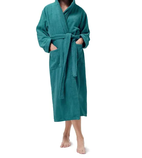 Halat de baie Terry, ET 2000 IMPEX, L/XL, bumbac, turcoaz