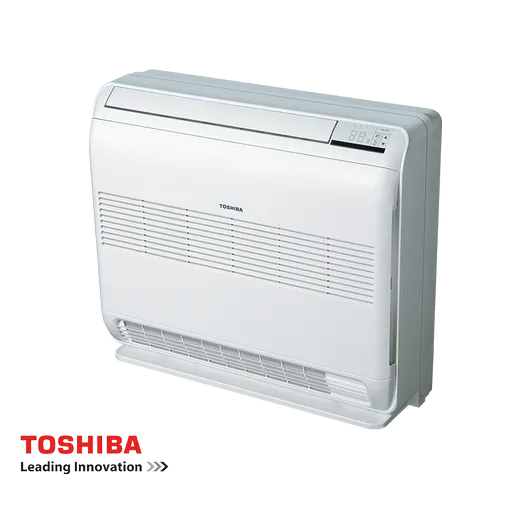 Aparat de aer conditionat inverter pentru podea Toshiba Bi-flow RAS-B13J2FVG-E1 + RAS-13J2AVSG-E, 13000 BTU, 26 m², A++, R-32, Alb