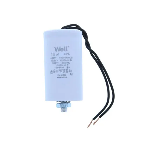 Condensator pornire motor 400V 16uF cu fir, Well