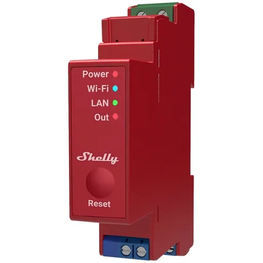 Releu inteligent Shelly Pro 1PM - 1canal cu contor de energie, WiFi, LAN, sina DIN, control aplicatie 3800235268018