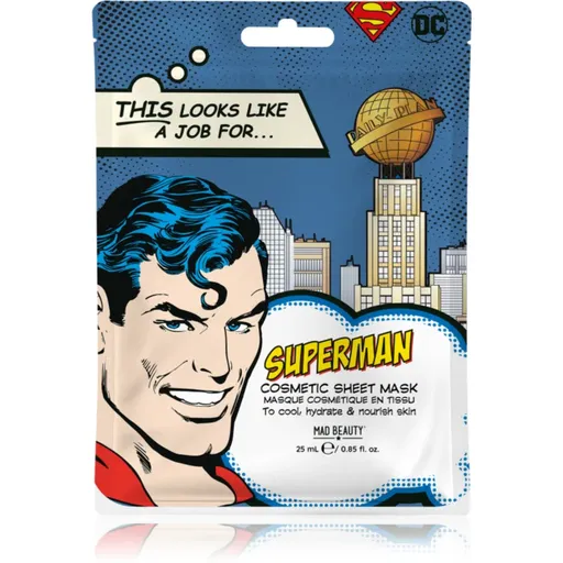 Mad Beauty DC Superman masca pentru celule cu acid hialuronic 25 ml