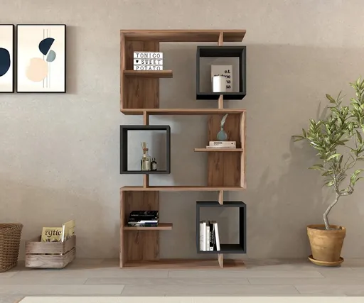 Corp biblioteca, Hanah Home, Icardi, 90x171.9x24.6 cm, Pin Atlantic / Antracit