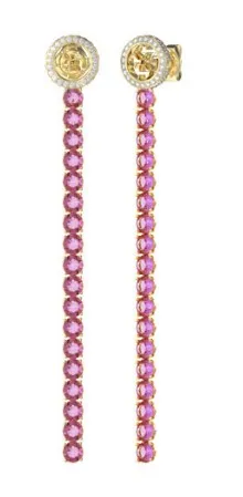 Guess Cercei deosebiți placați cu aur cu cristale roz Paradise JUBE05144JWYGFCT/U